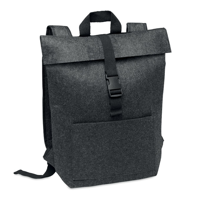 Sac à dos publicitaire en feutre rPET INDICO Gris foncé